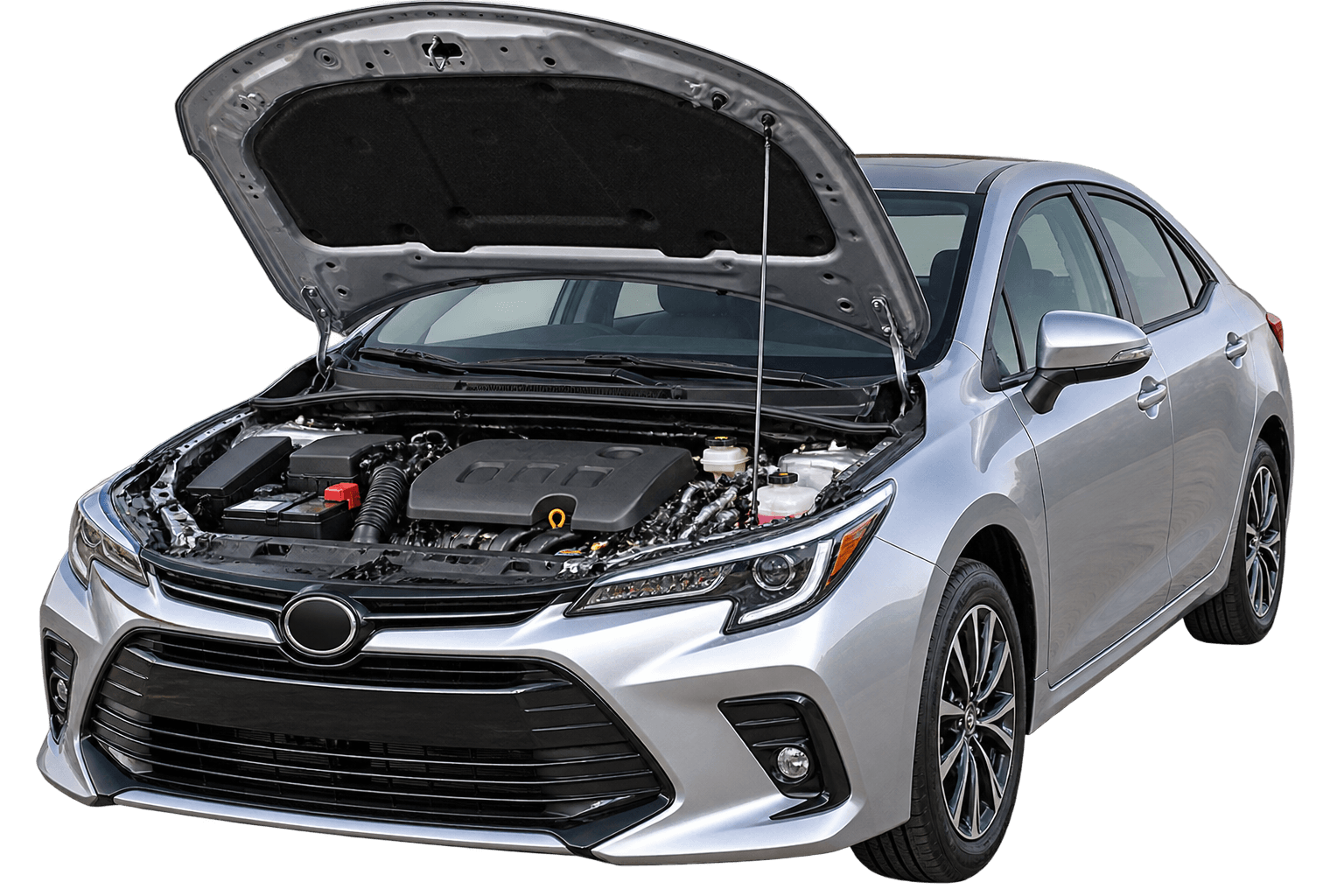 Car with engine damage